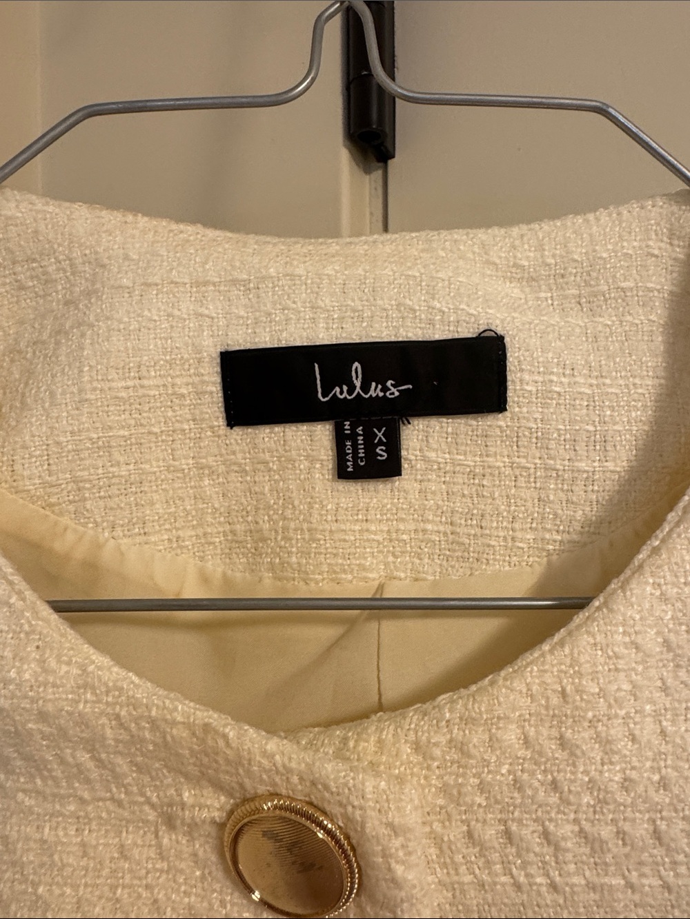 Lulu's Ivory Textured Cropped Button Jacket - Picture 2 of 3